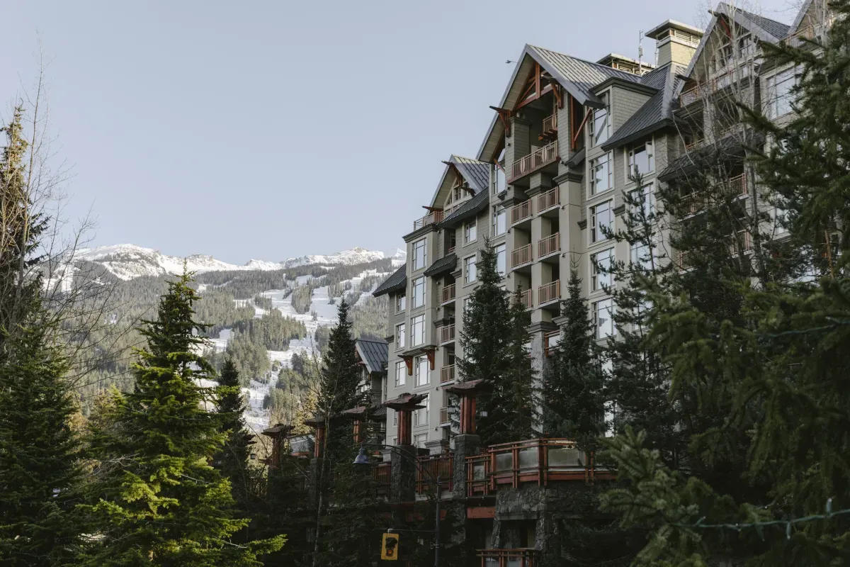 Pan Pacific Whistler Village Centre hotel exterior,  a luxury ski-in ski-out resort in Whistler Village BC
