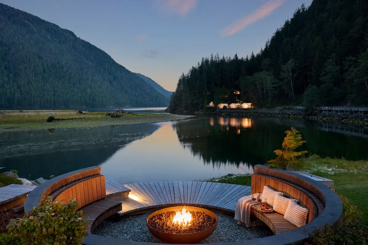 Clayoquot Wilderness Lodge canvas tents surrounded by old-growth forest near Tofino BC